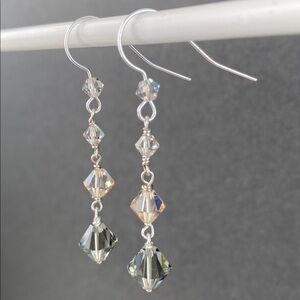 Swarovski Crystal Tiered Dangle Handmade Earrings